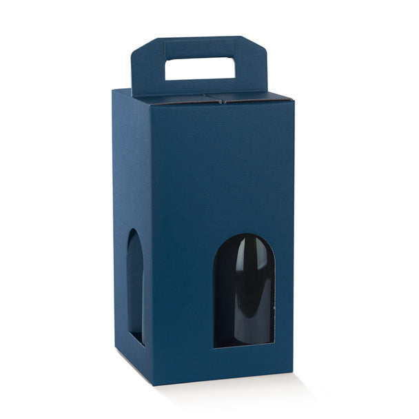 4 Bottle Blue Wine Cube Box Berlin Packaging Ireland