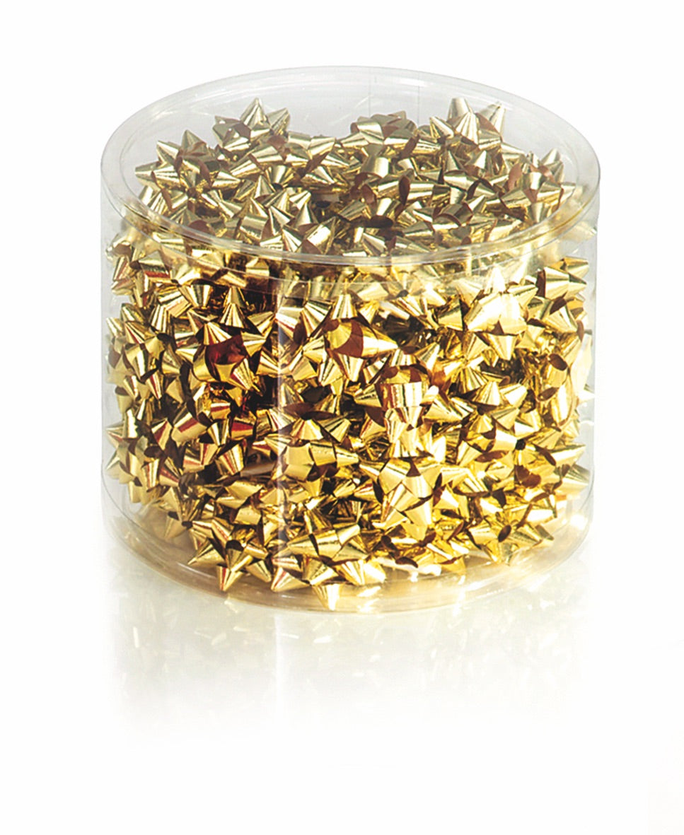 100 Stick On Bows 5mm/PVC Gold The Pack Stock