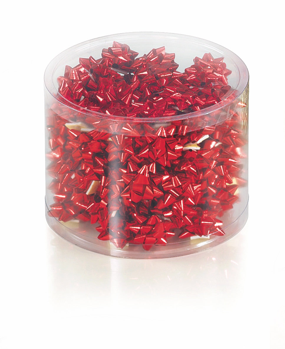 100 Stick On Bows 5mm/PVC Red The Pack Stock