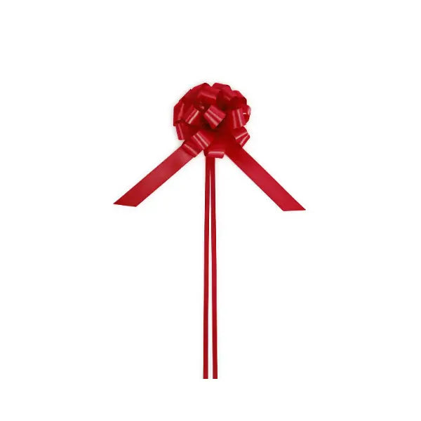 Double Satin Light Pull Bows 25mm Red