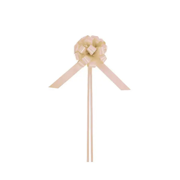 Double Satin Light Pull Bows 25mm Cream
