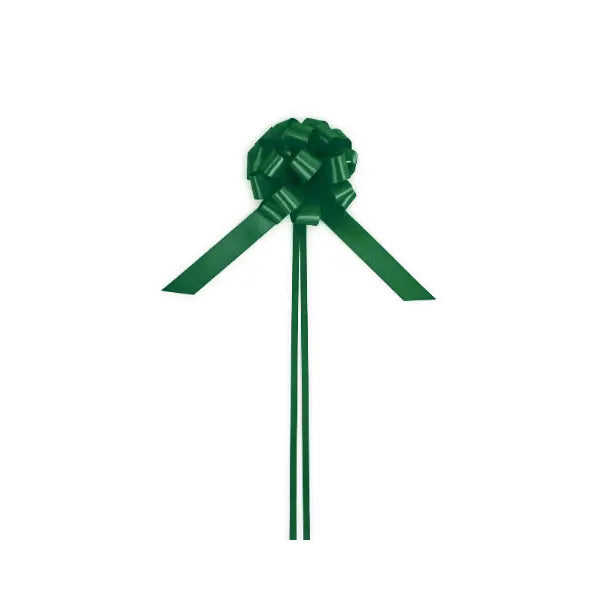 Double Satin Light Pull Bows 25mm Green