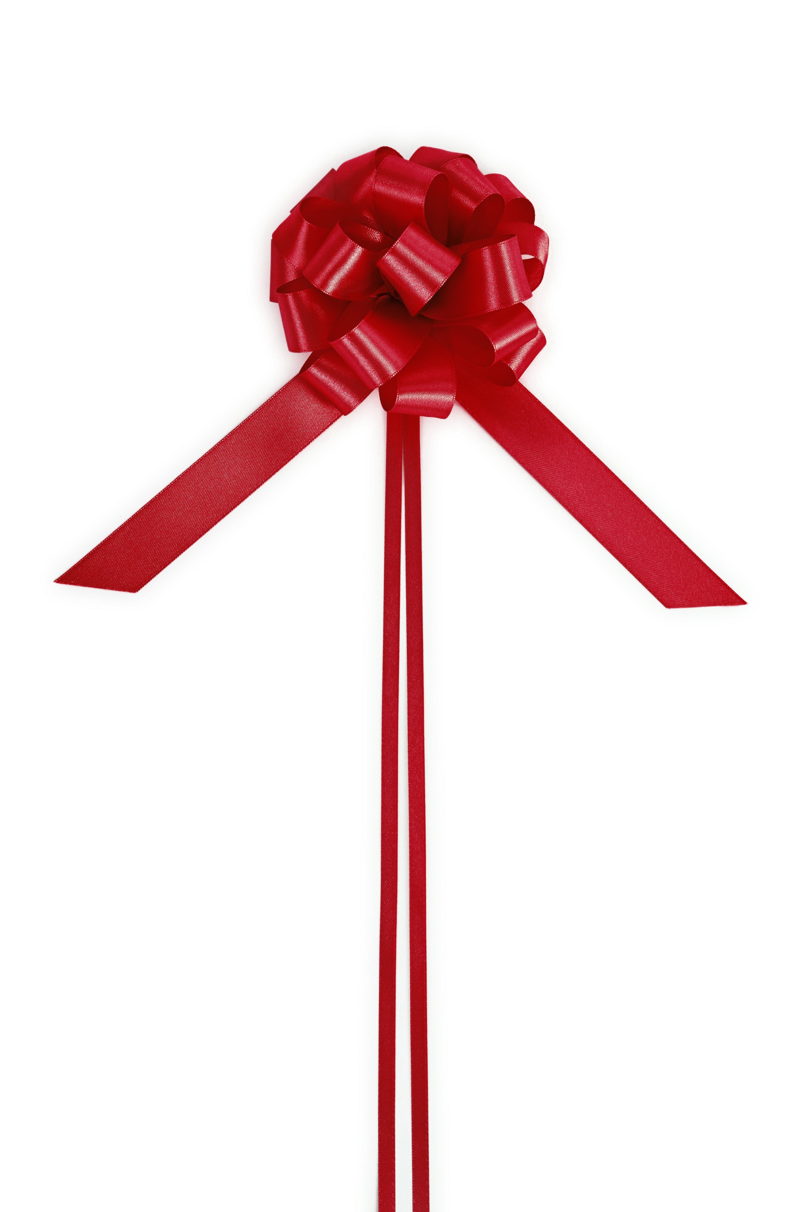Double Satin Light Pull Bows 25mm Red The Pack Stock