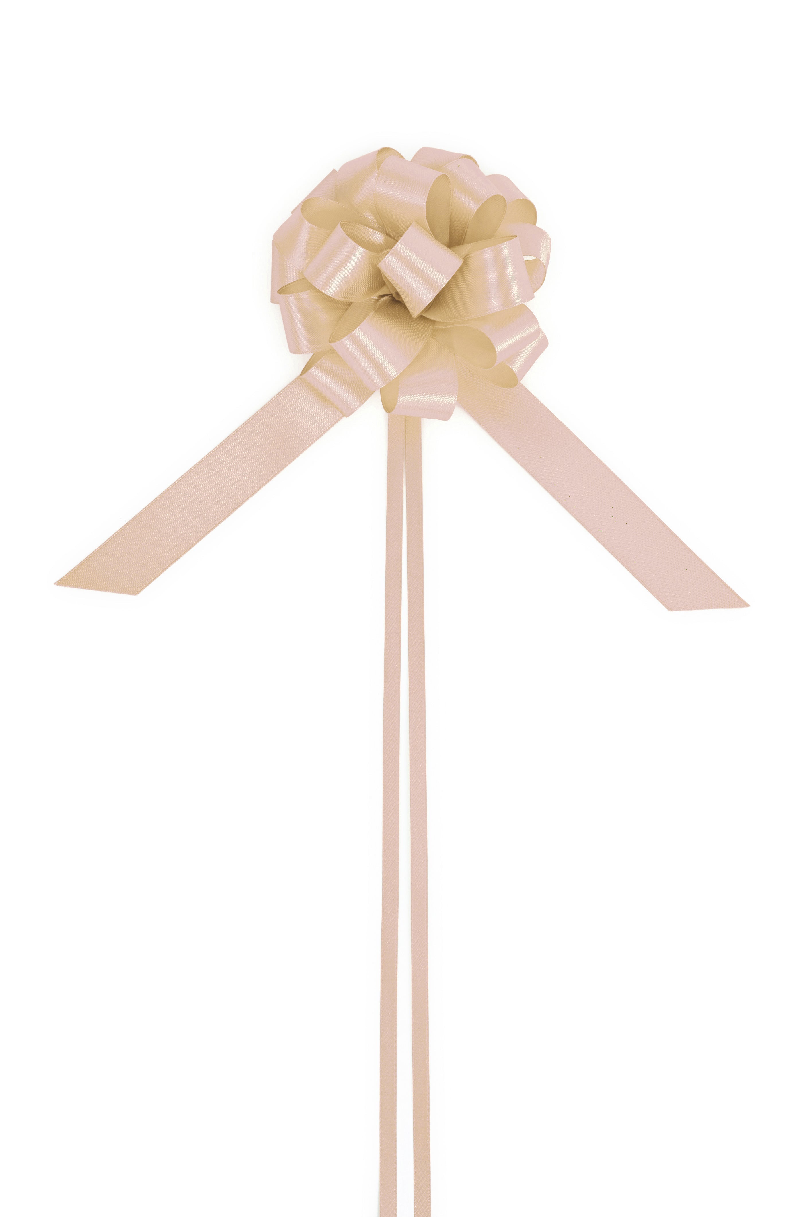 Double Satin Light Pull Bows 25mm Cream The Pack Stock