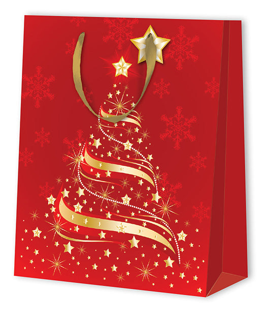 Christmas bag RED STAR LARGE Berlin Packaging Ireland