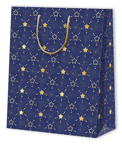 Christmas bag BLUE STARS LARGE The Pack Stock