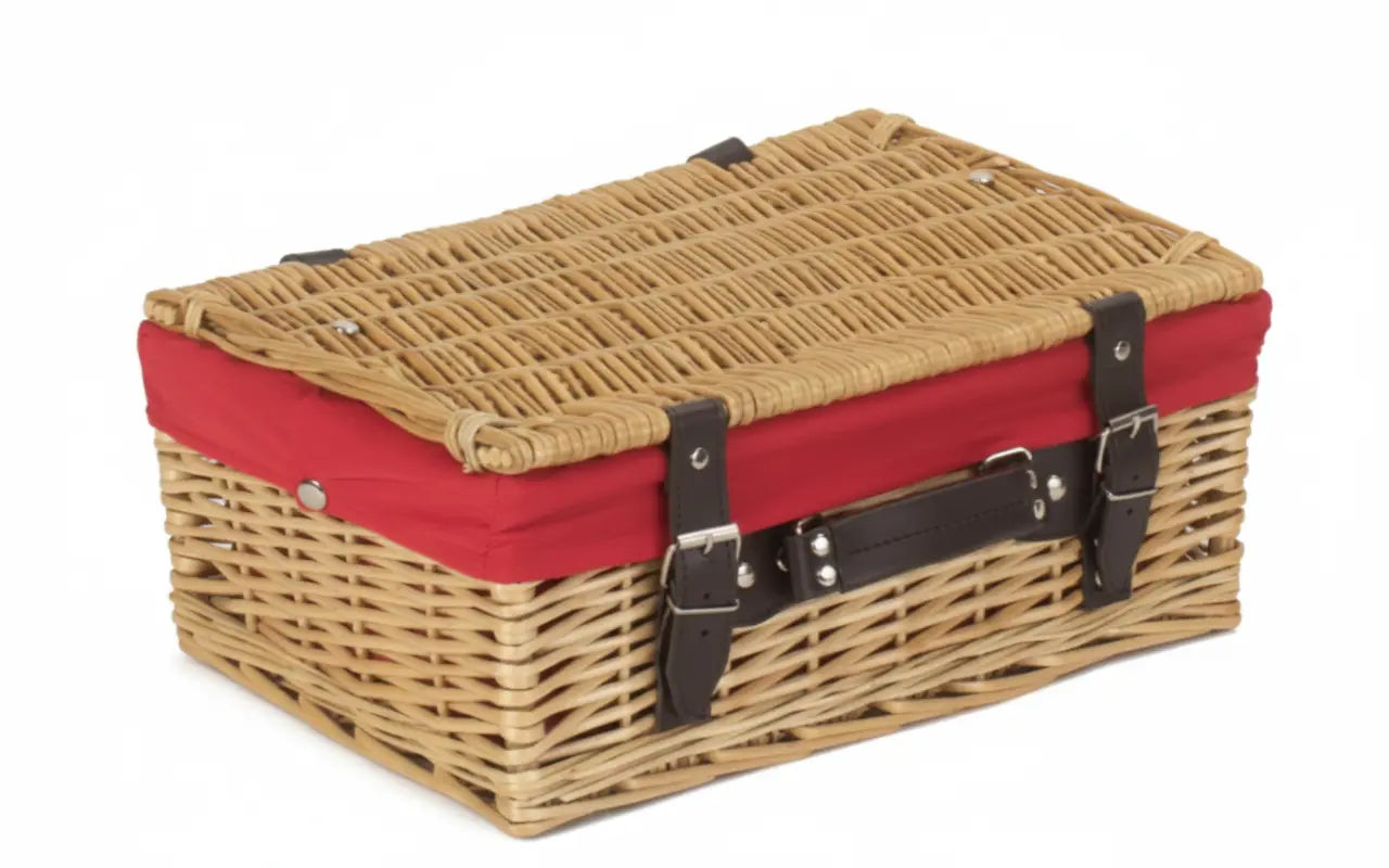 14" Wicker Hamper with Red Lining (EH026R)