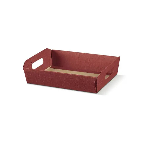 Burgundy Tray w. Handles 400x300x120mm