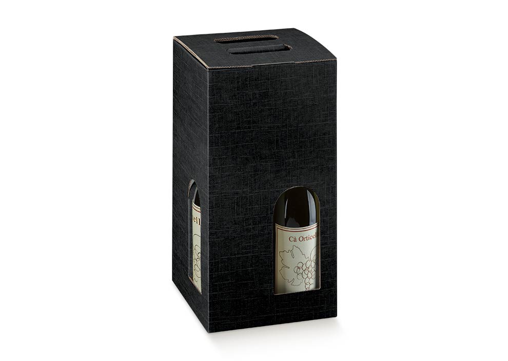 4 Bottle Black Wine Cube Box Berlin Packaging Ireland