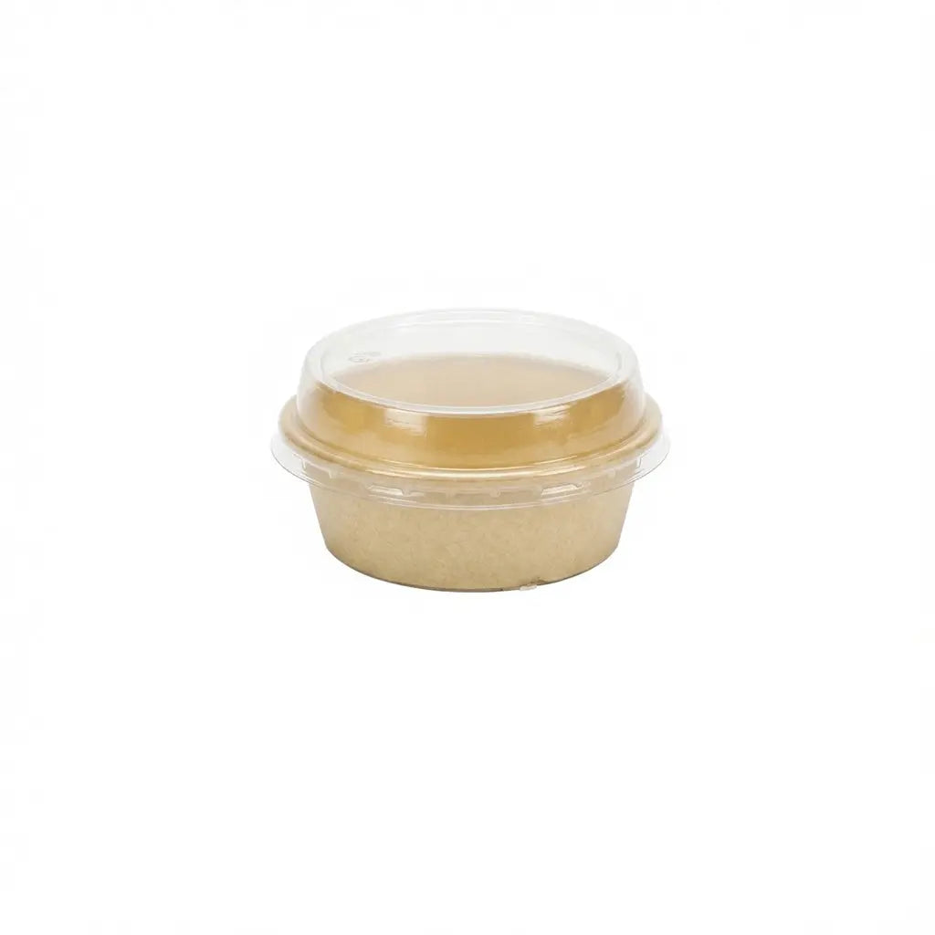 TBC – Bagasse Bowl & Lid 600cc Brown.154 x 56mm (480) (169211)