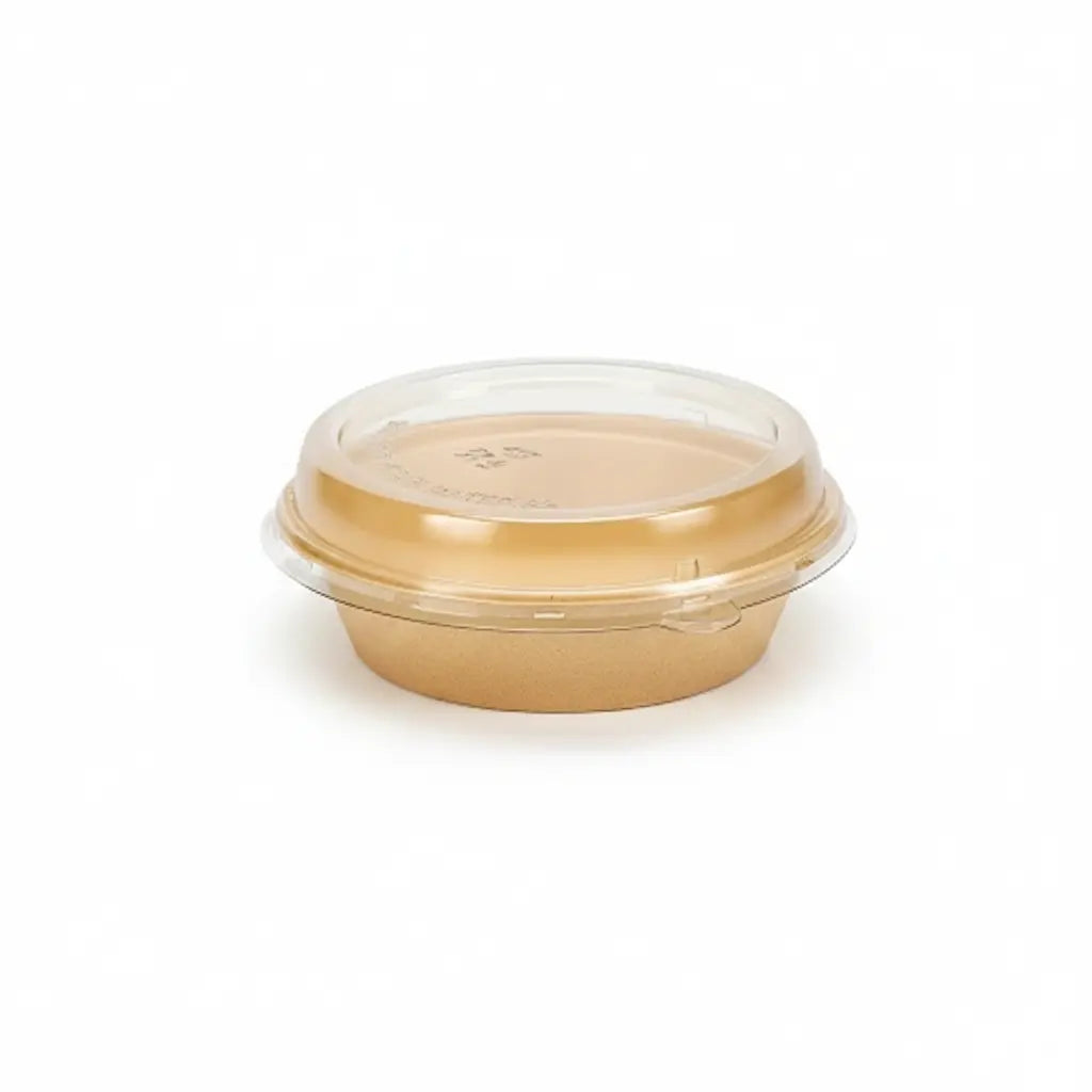 TBC – Bagasse Bowl & Lid 900cc Brown. 194 x 51mm (160) 169212