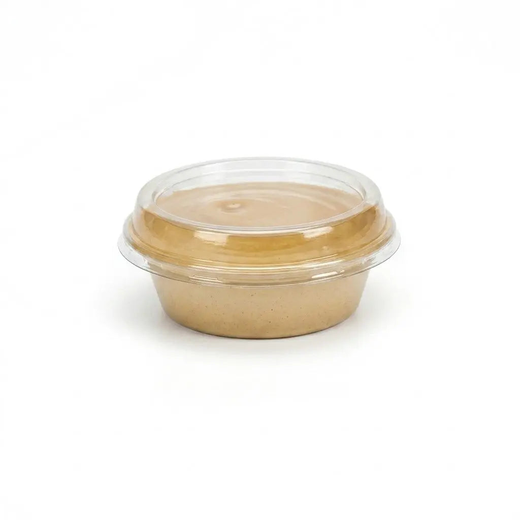 TBC – Bagasse Bowl & Lid 1200cc Brown 194 x 65mm (160) 169213
