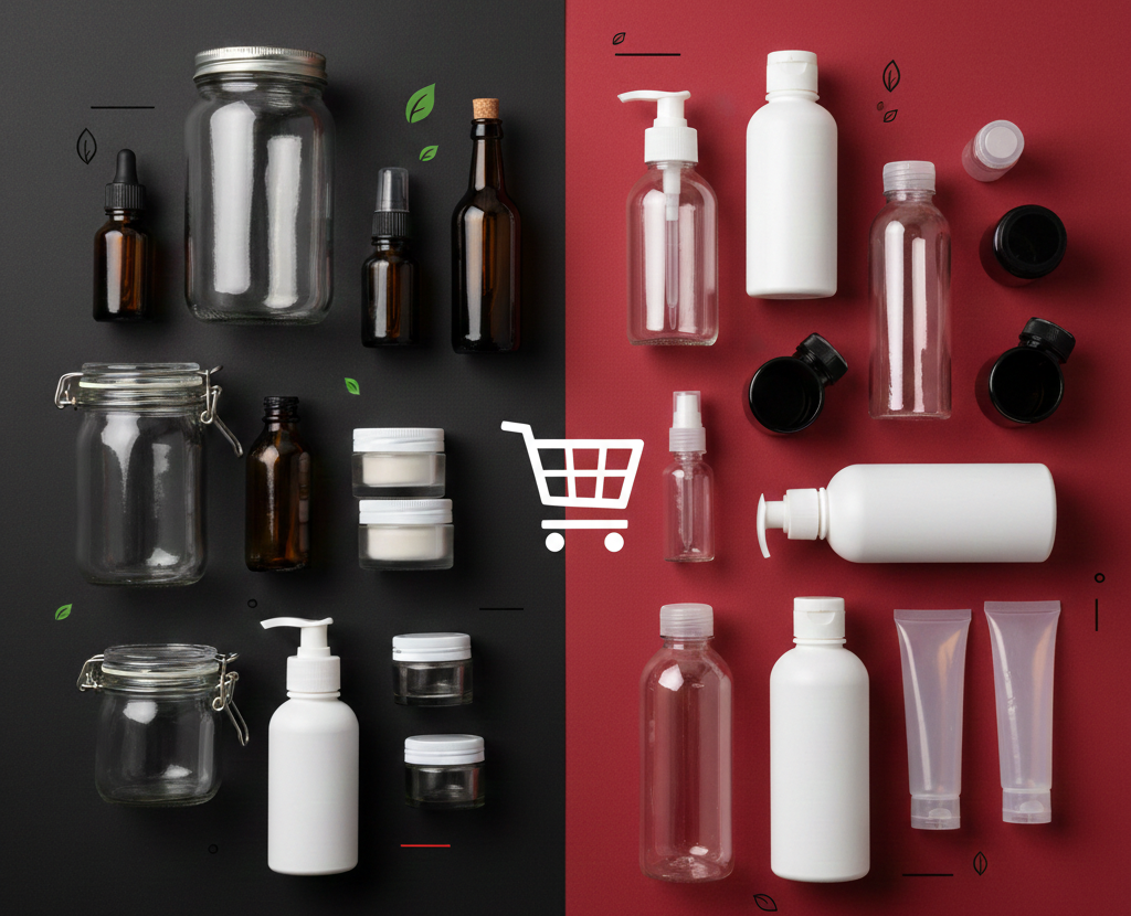 Collection of various plastic and glass packaging. The Pack Stock