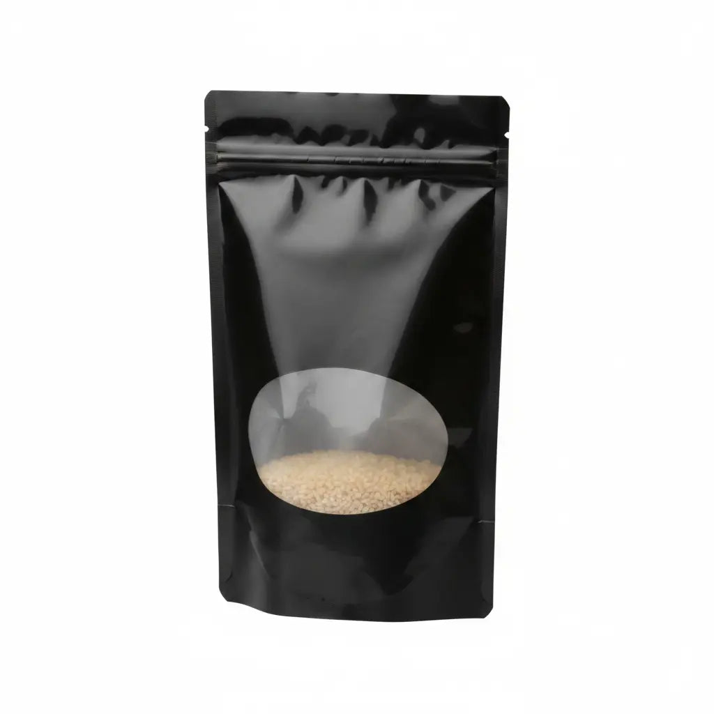500g - Black Pouch With Window
