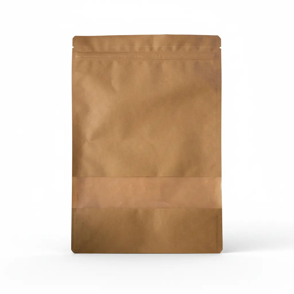 1kg Kraft Pouch with window