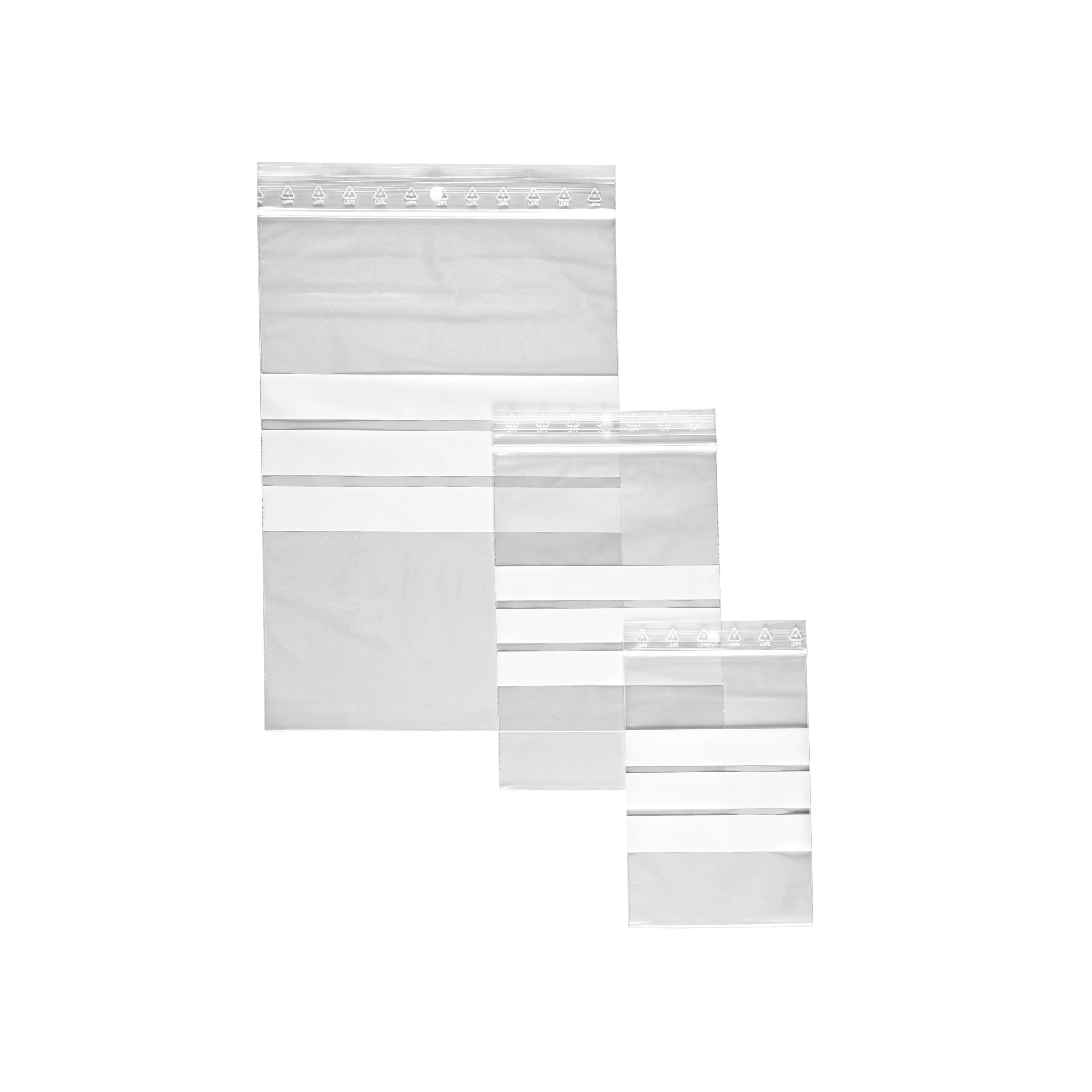 Gripbags Recyled PE Transparent with writing area No