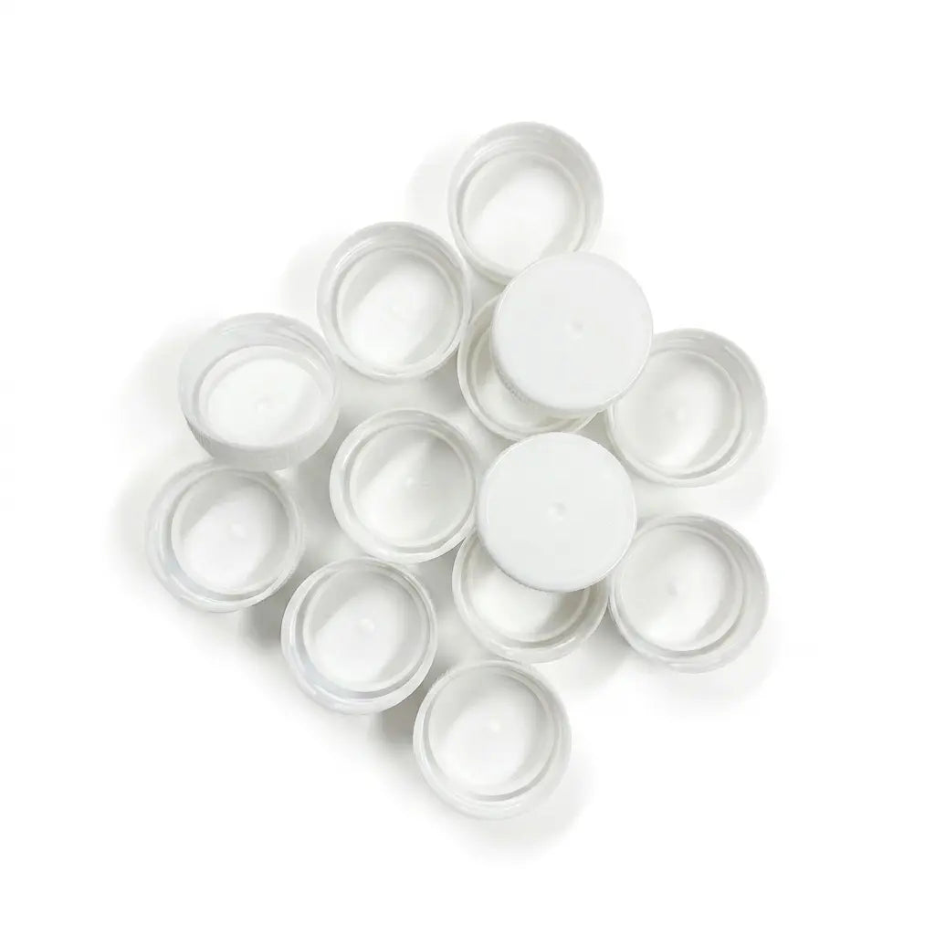 38mm White Tethered Plastic Cap